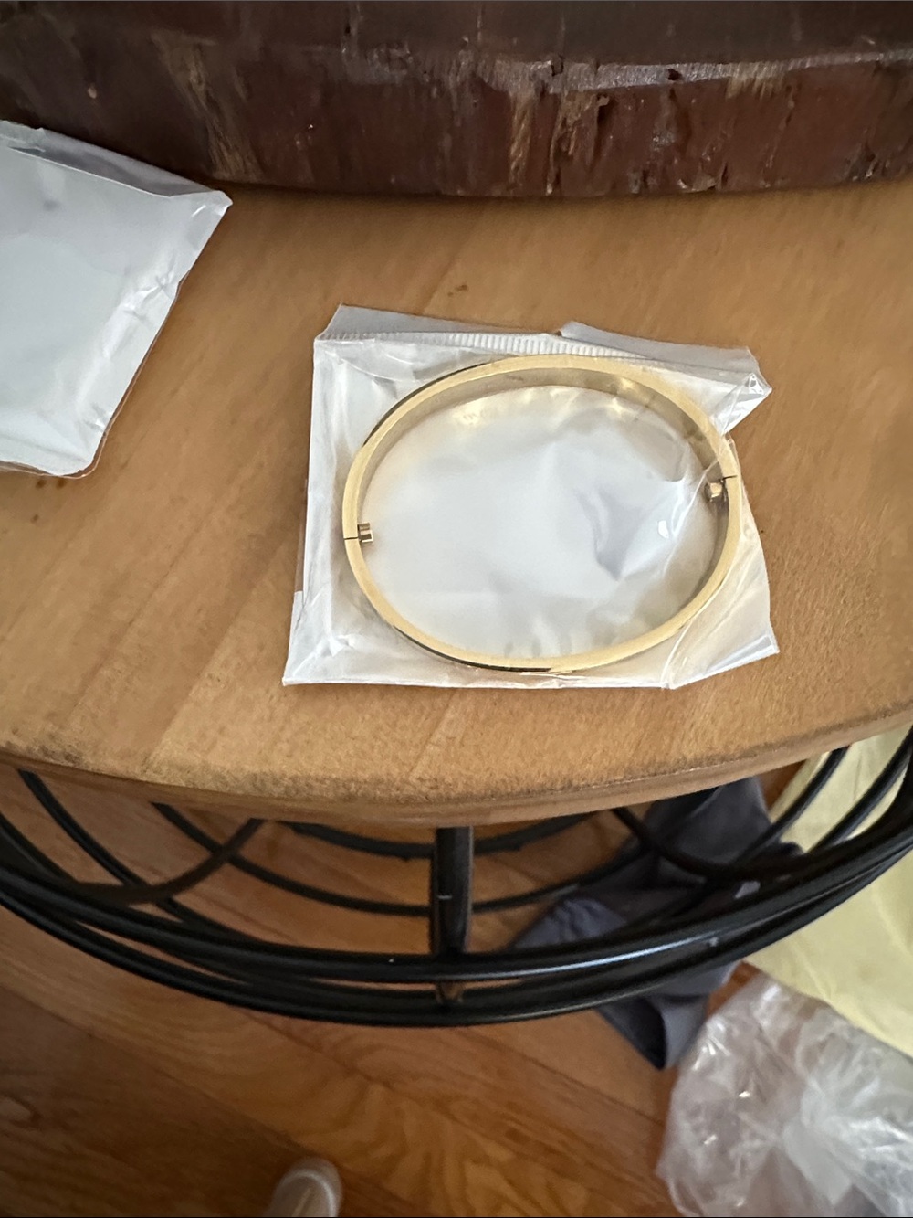Gold Tone Hinged Bangle Bracelet